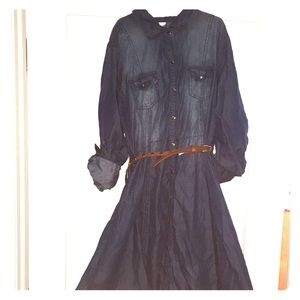 Girl’s Faux-Denim Button Dress 👗